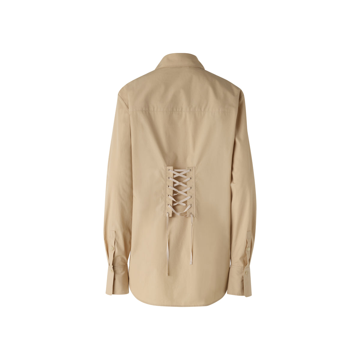 Long Sleeved Shirt with Lacing - Sand