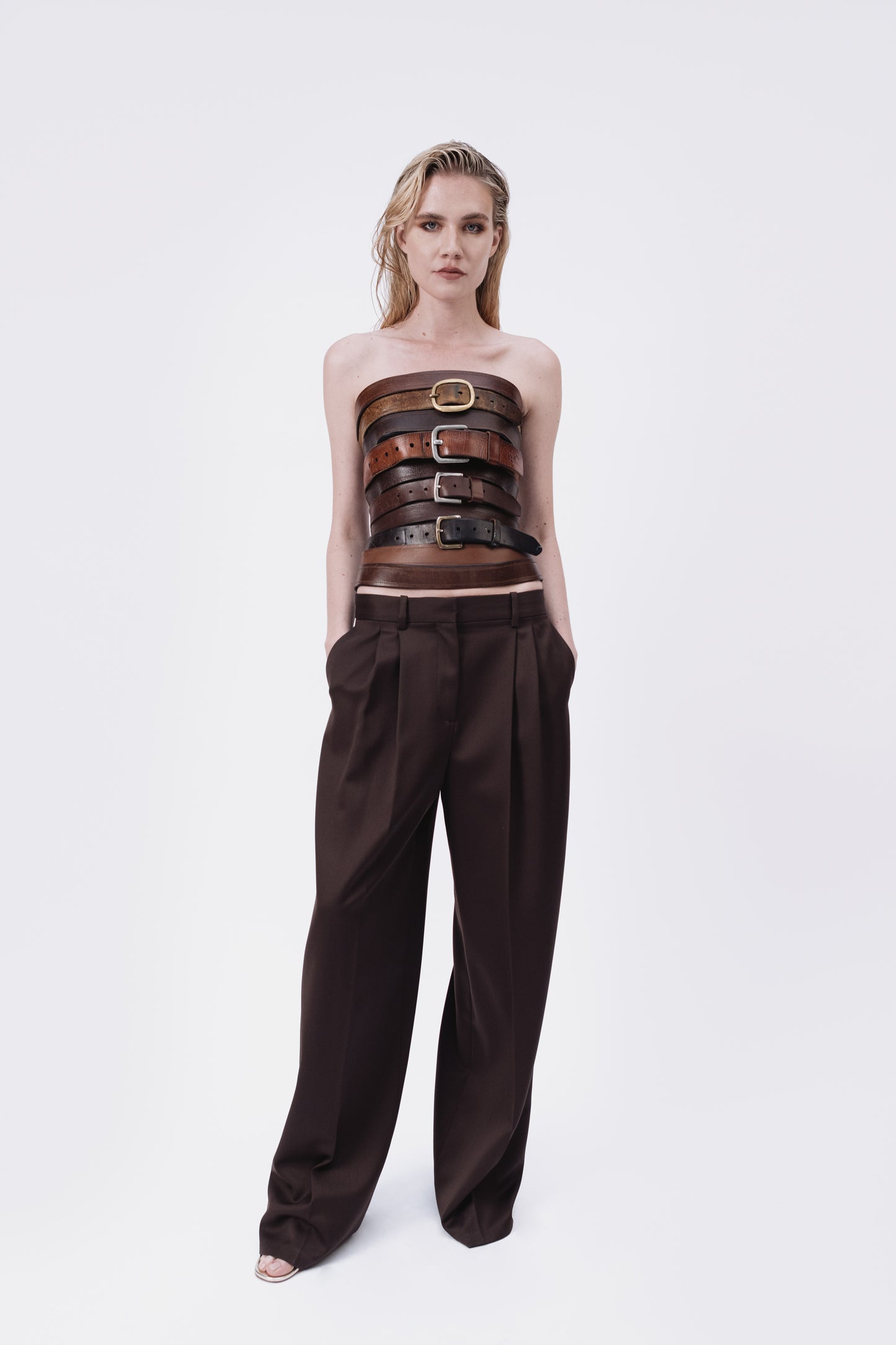 Low Rise Pleated Trouser