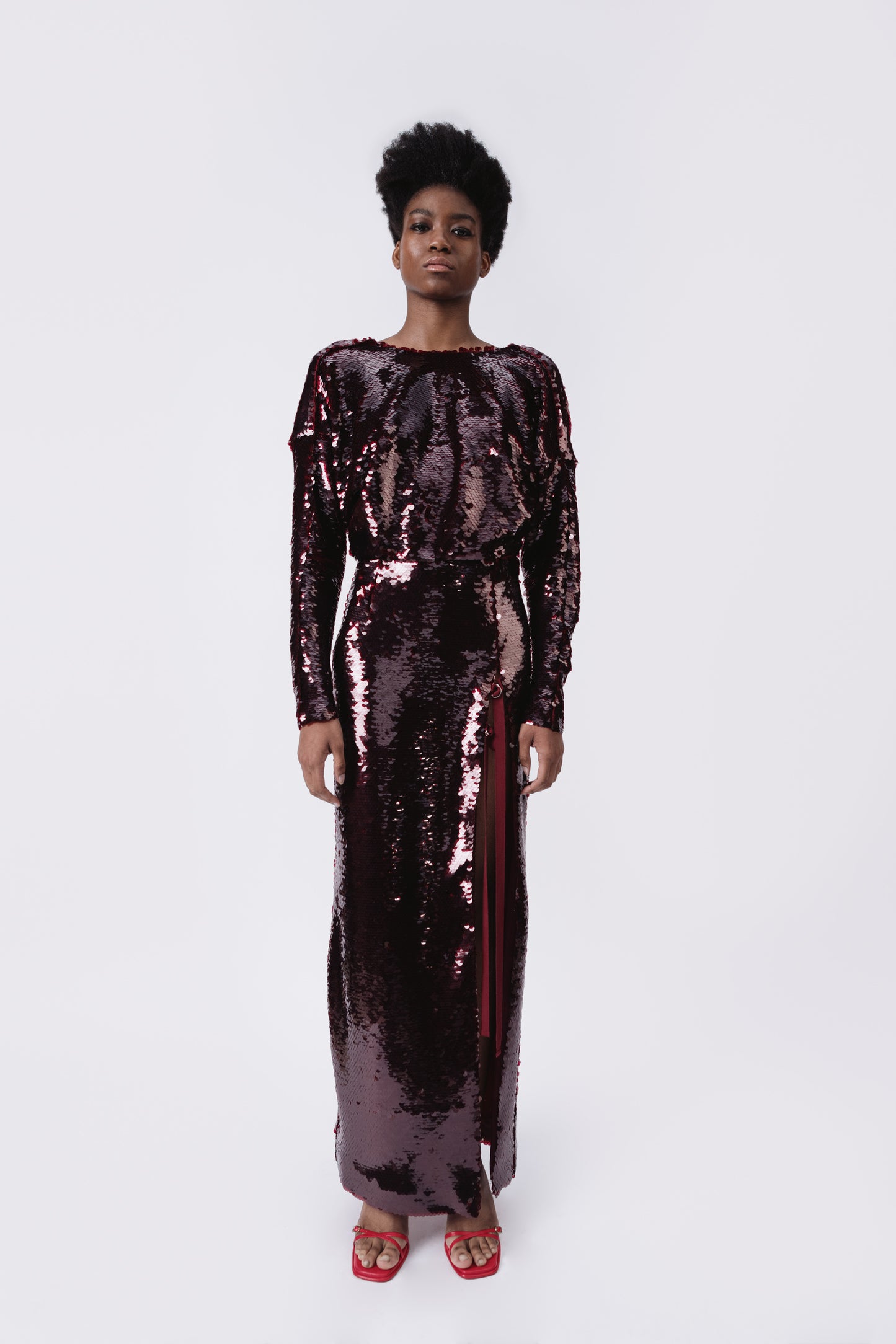 Sequin Open Back Dress