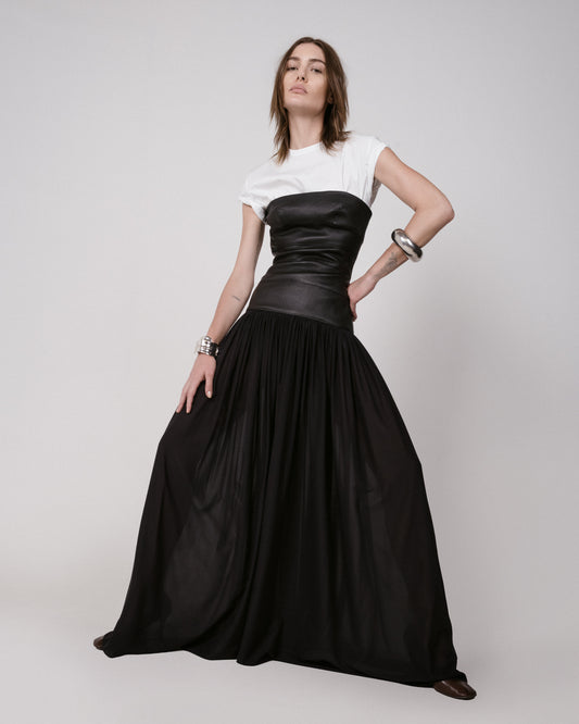 Strapless Leather Band Dress