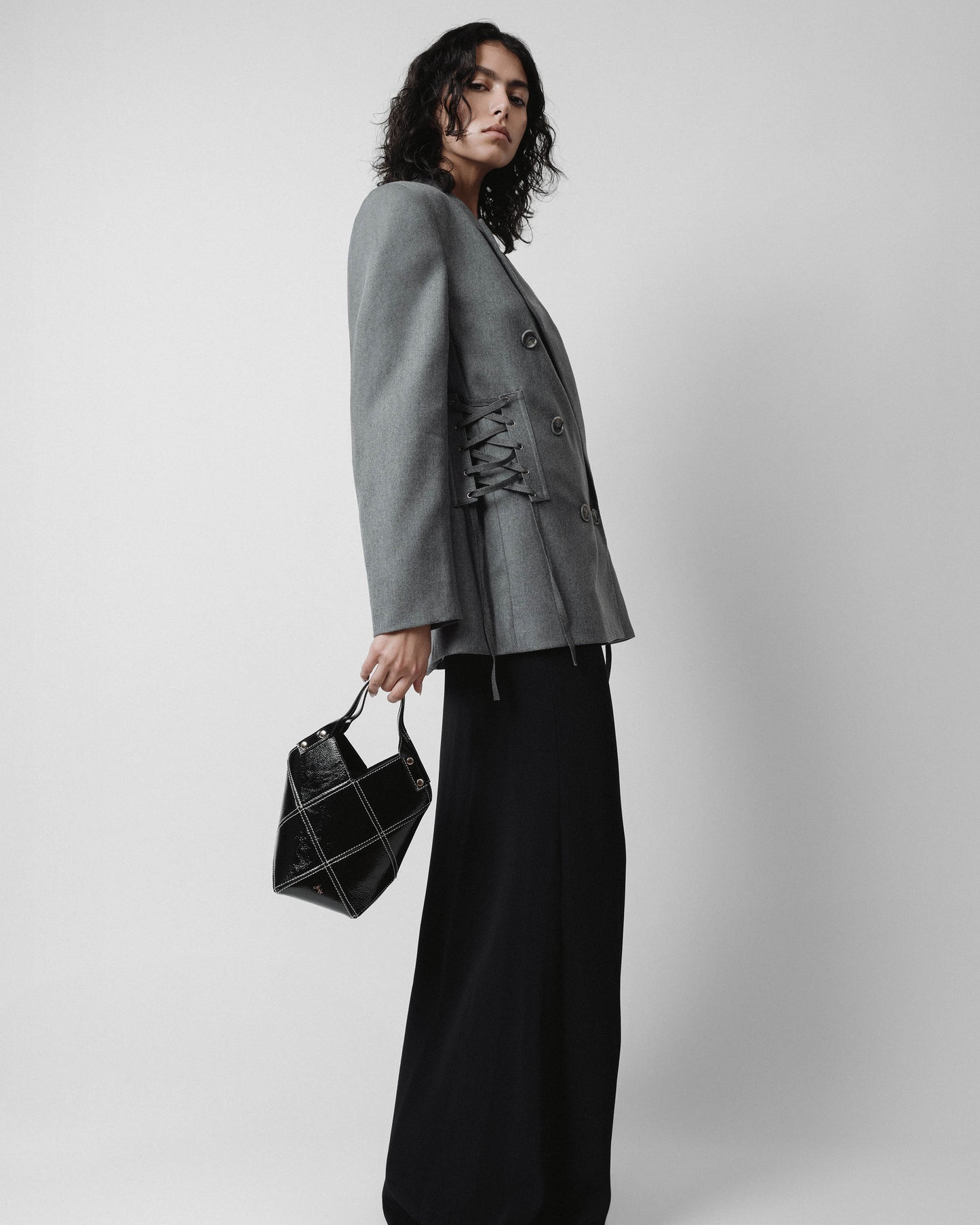 Double Breasted Blazer with Lacing