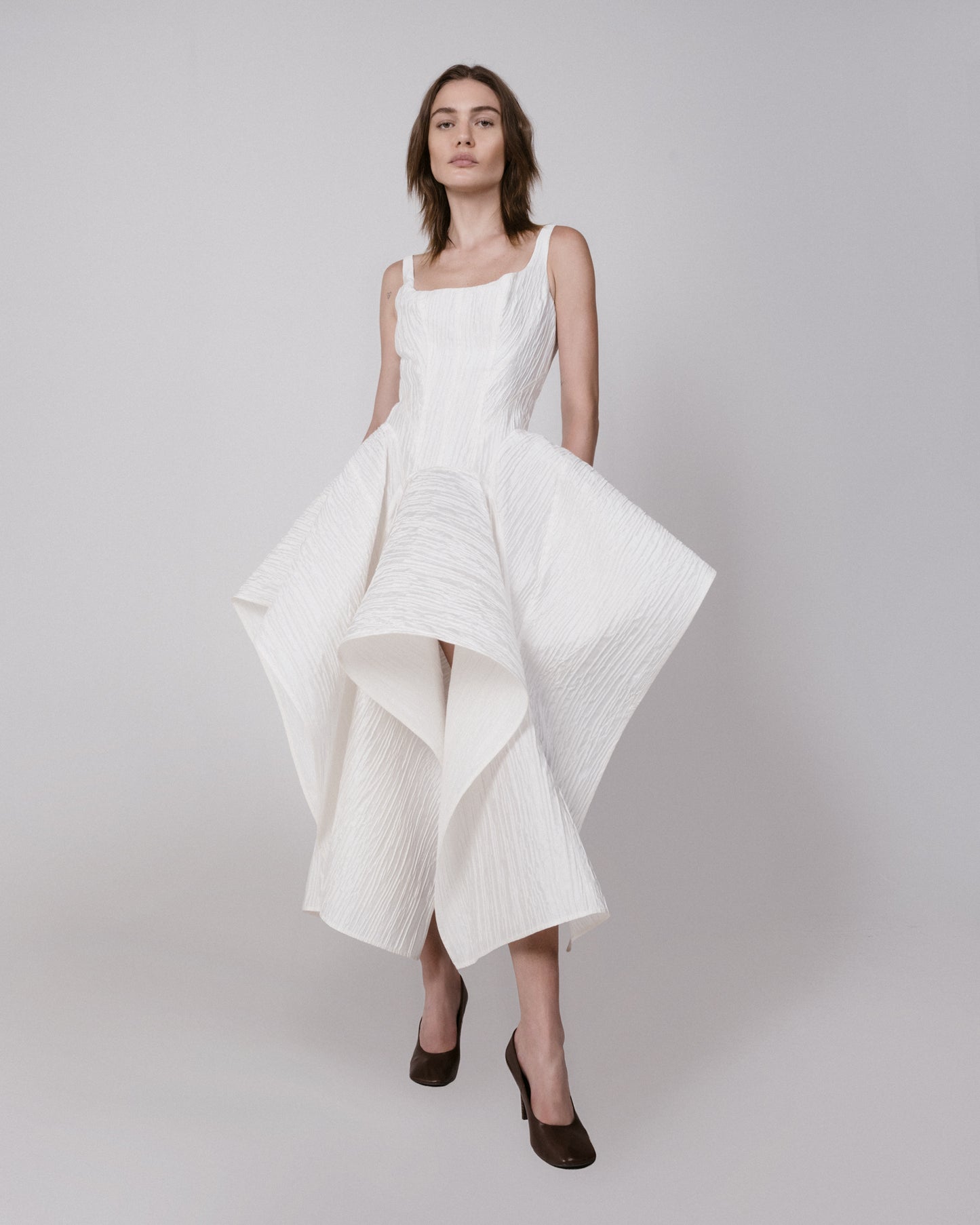 Crinkle Contour Panel Dress