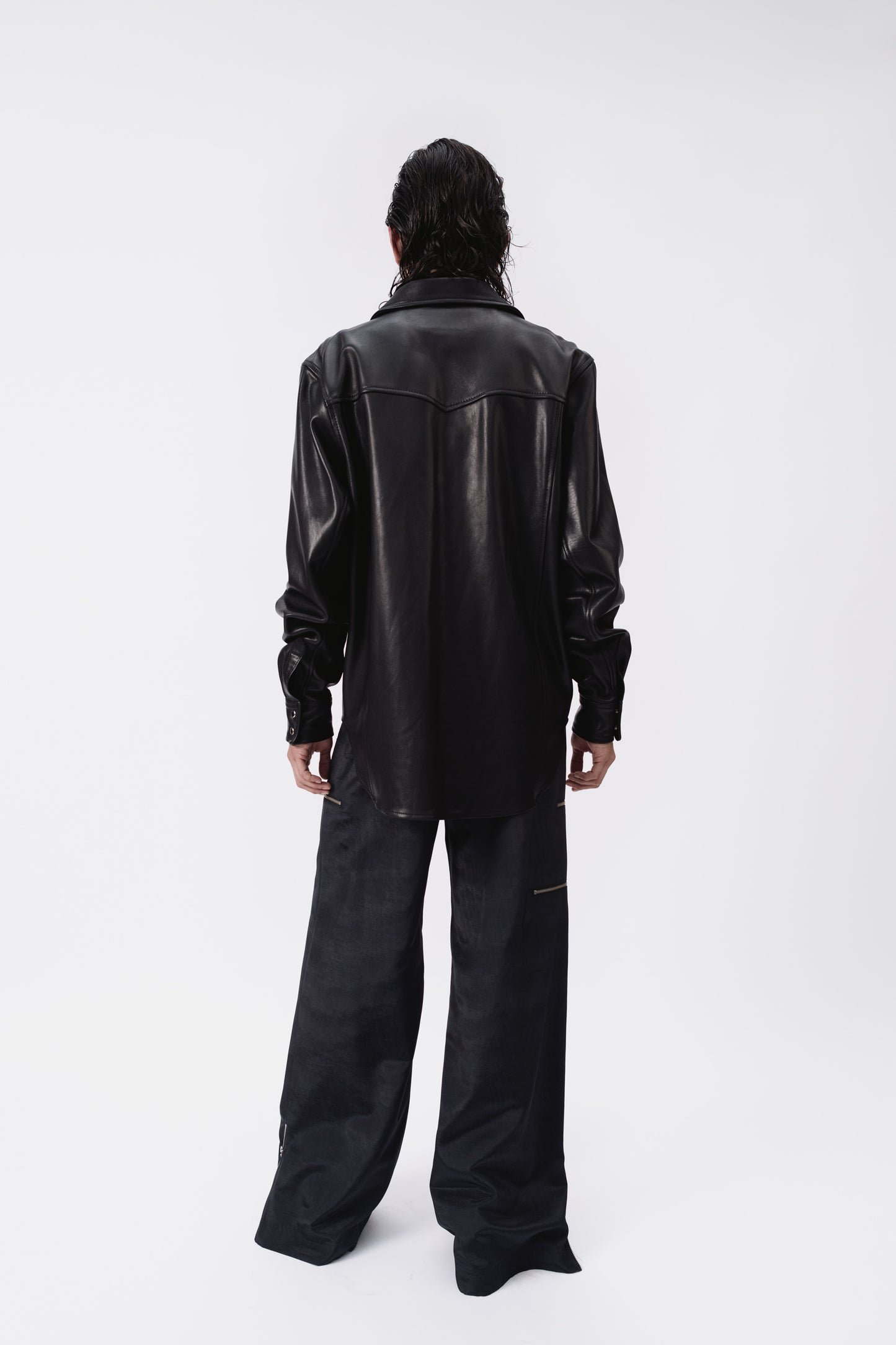 Leather Western Snap Front Shirt
