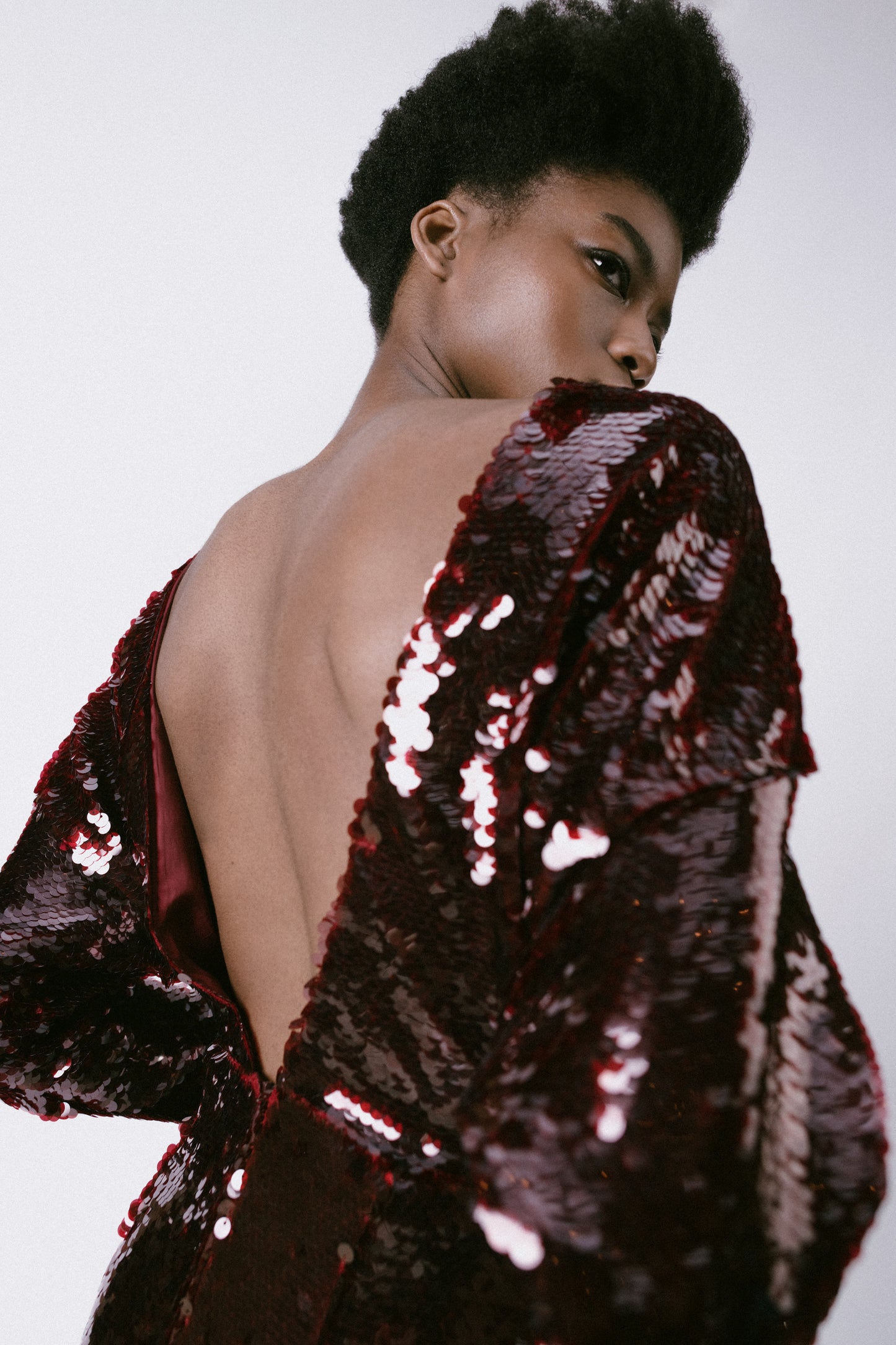 Sequin Open Back Dress