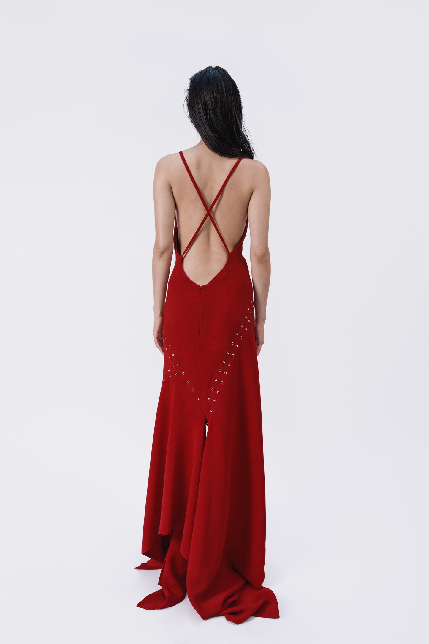 Slip Dress with Eyelet Details