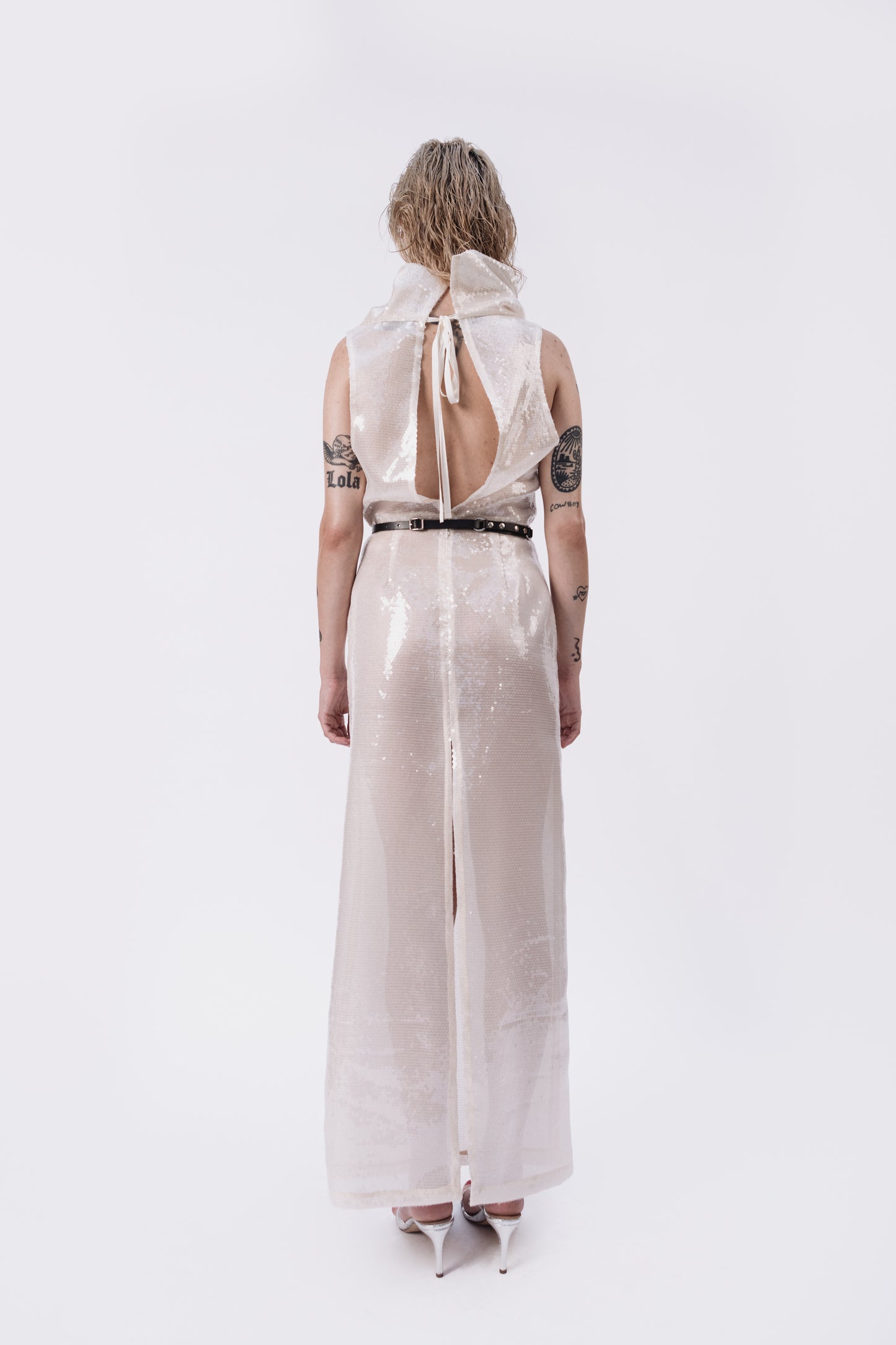 Sequin Cowl Neck Dress
