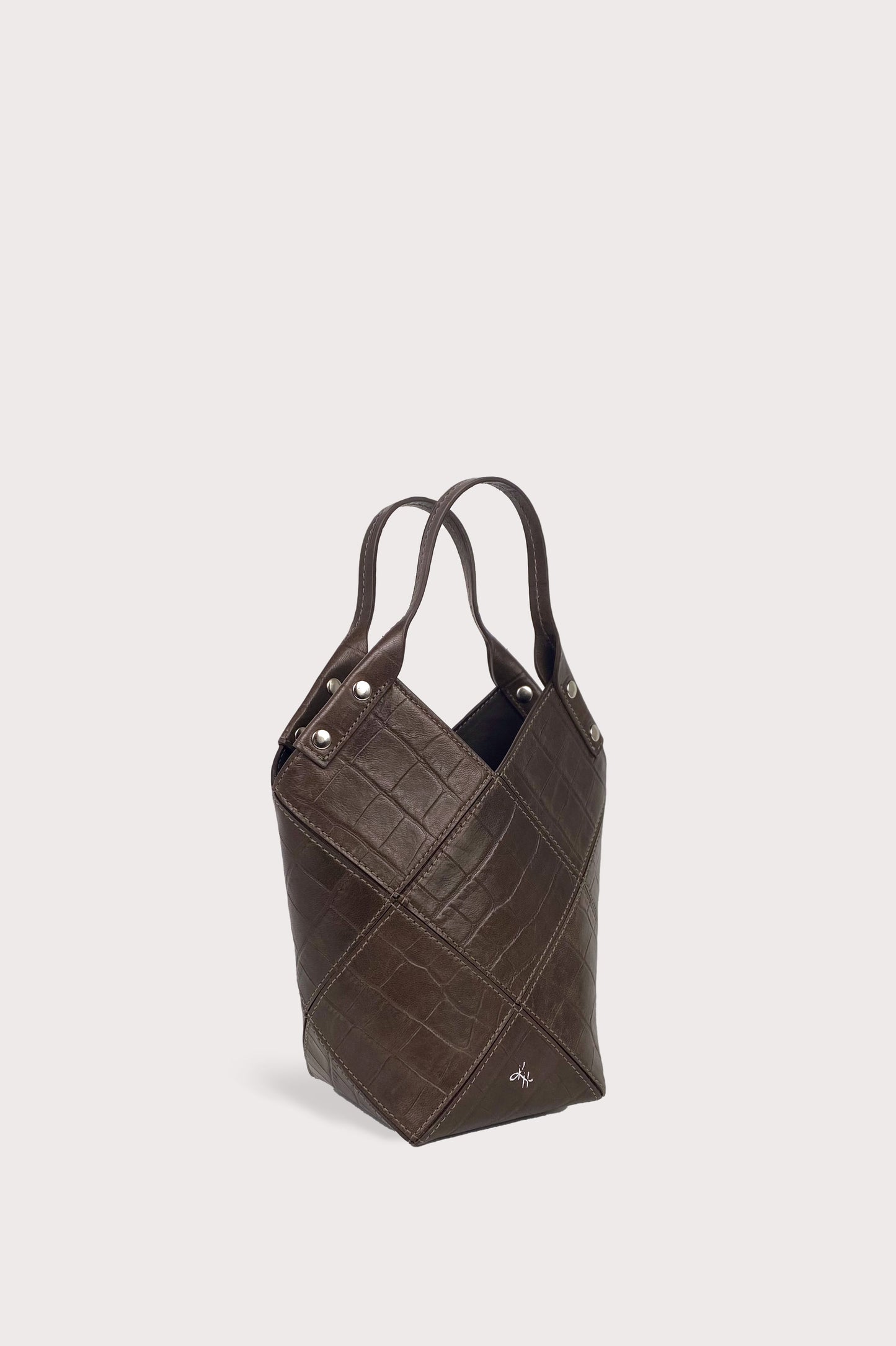 Mini Fiona Tote in Croc-effect Nappa