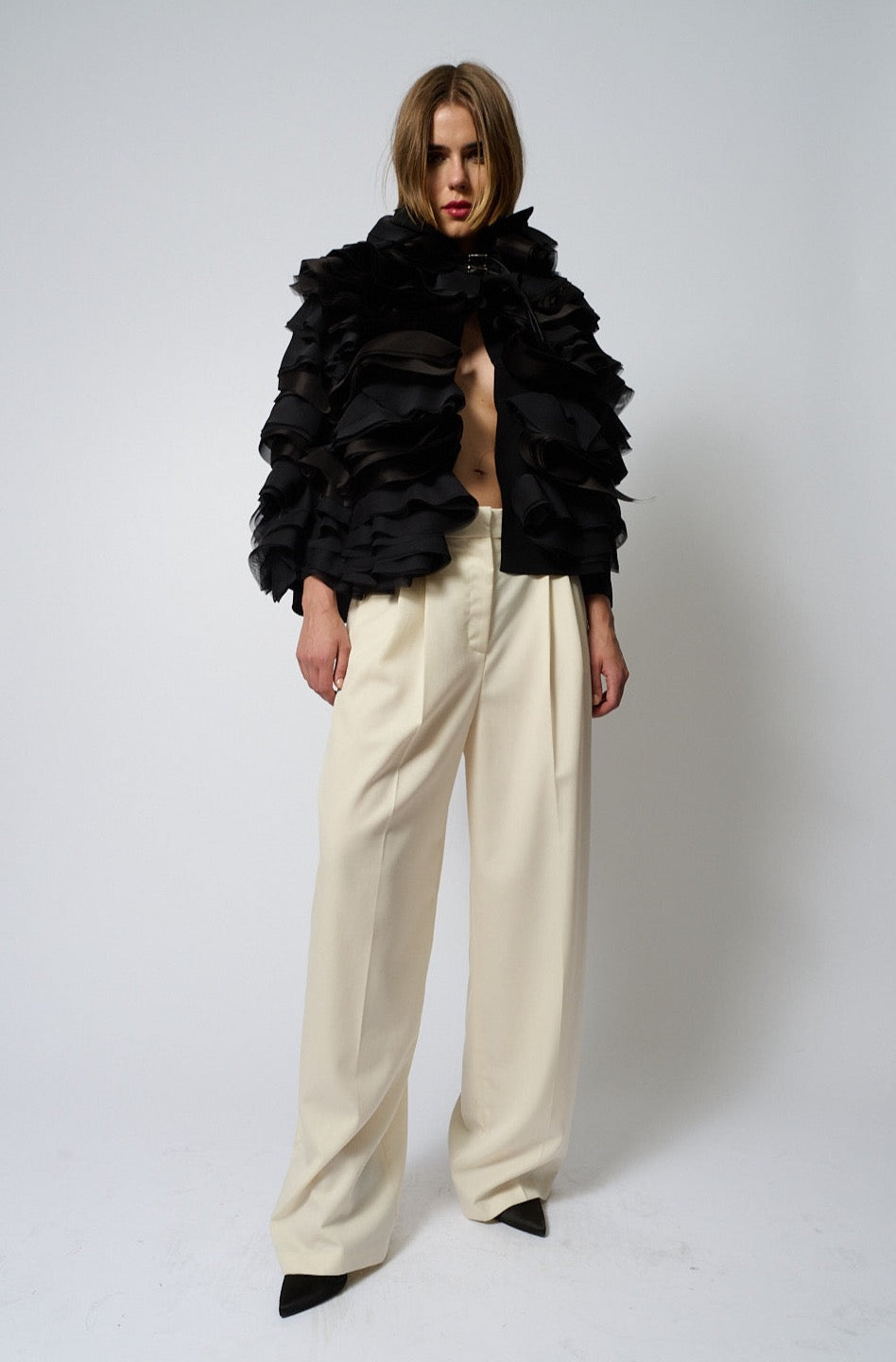 Silk Ruffle Cape