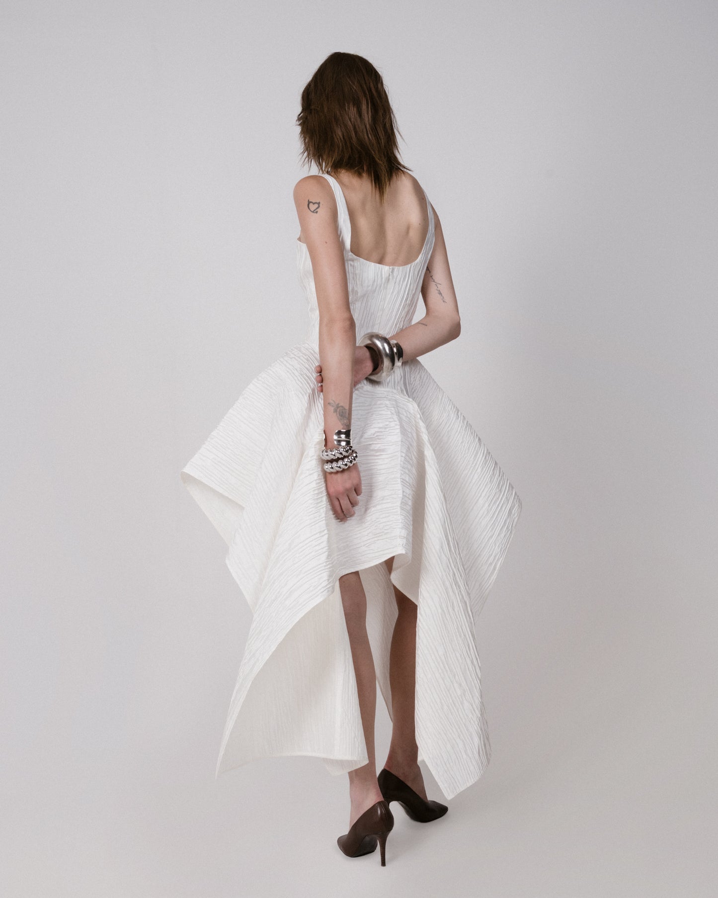 Crinkle Contour Panel Dress