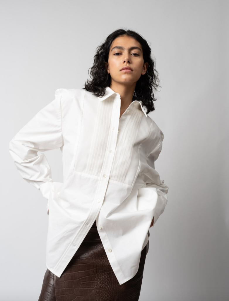 Tuxedo Button down Shirt in Organic Cotton