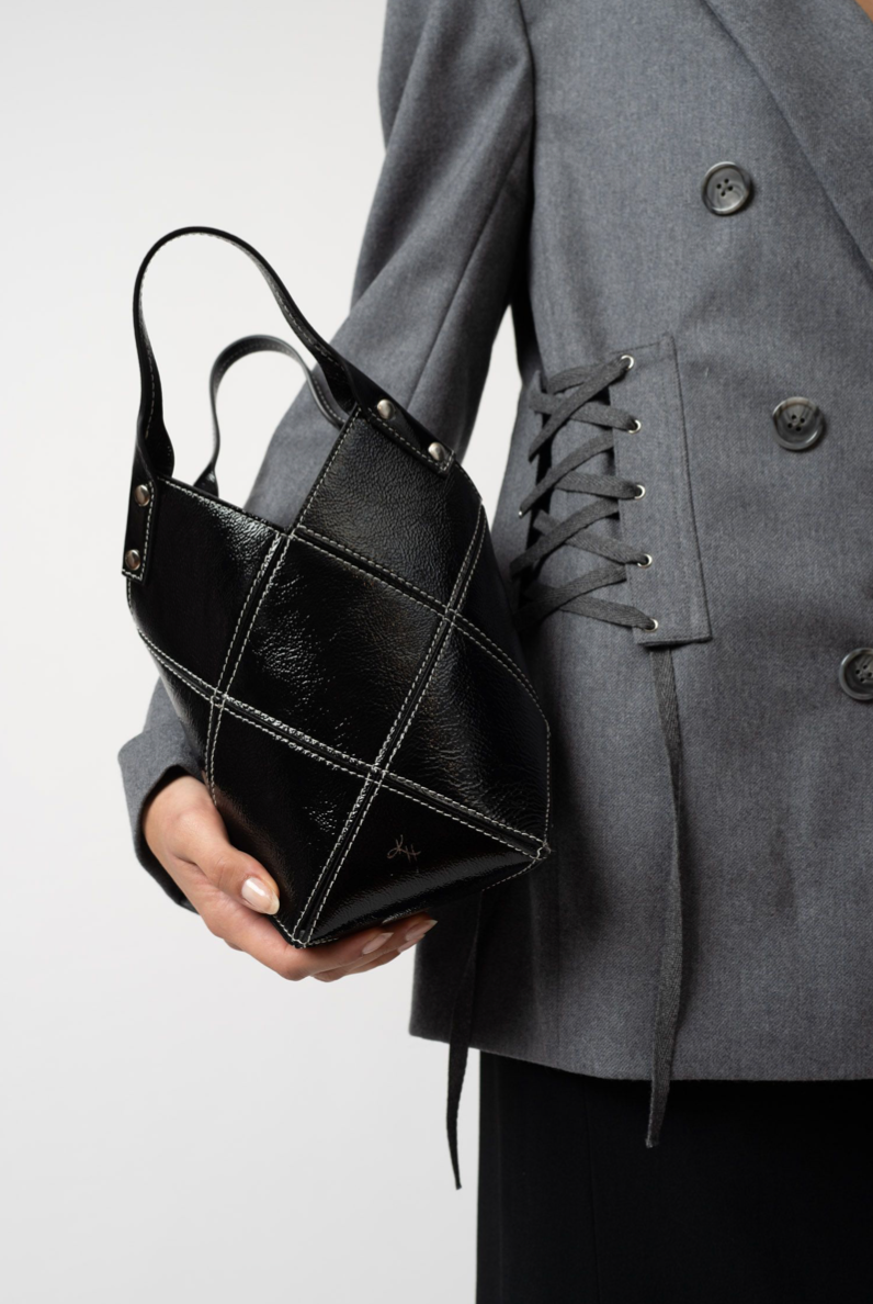 Mini Fiona Tote in Crinkle Patent