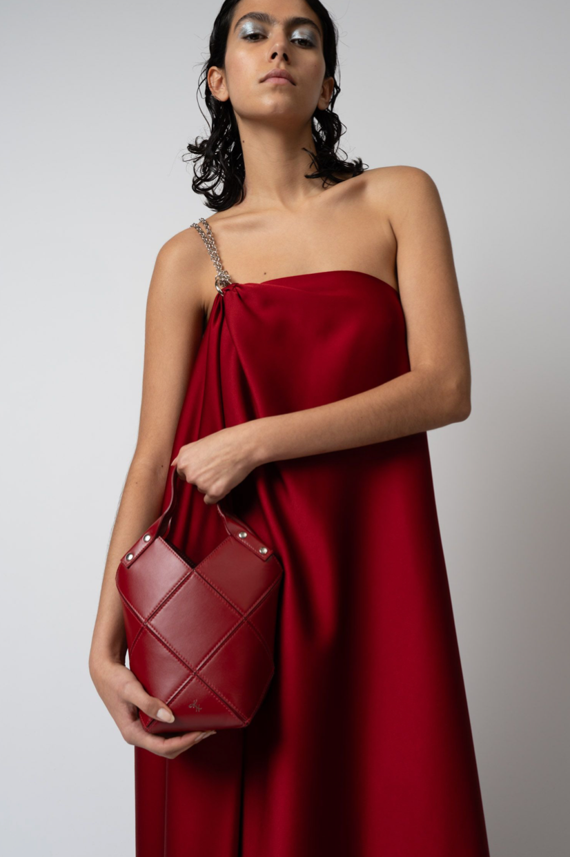One Shoulder Chain Strap Gown