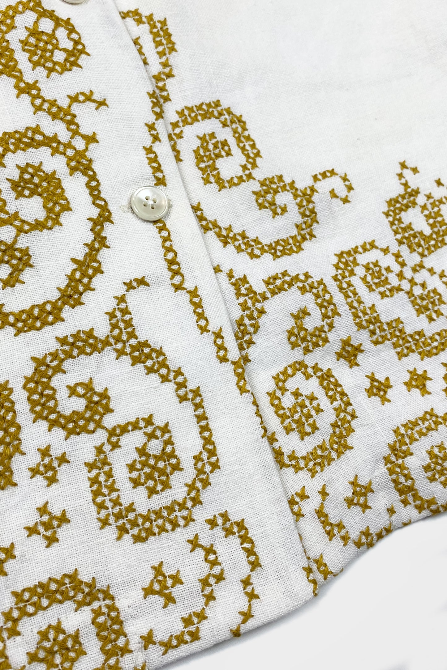 button down shirt with embroidery detail