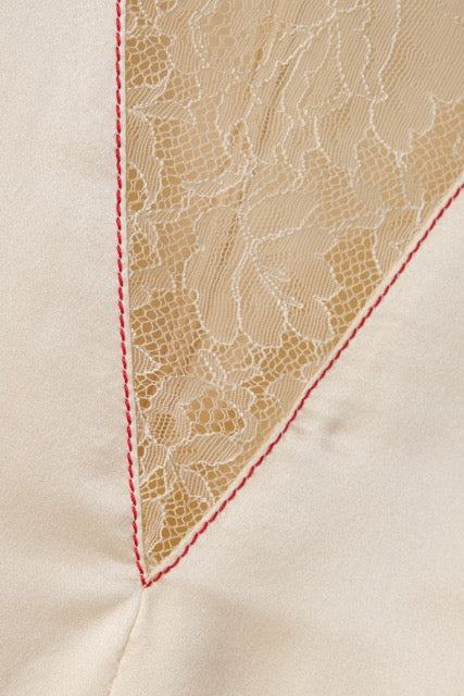 Lace Inset Silk Tank - Cream (Pre-order)