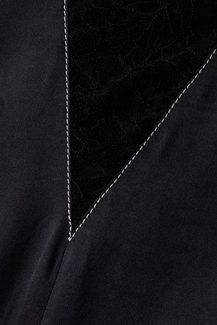 Lace Inset Silk Tank - Black (Pre-order)