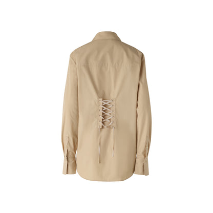 Long Sleeved Shirt with Lacing - Sand