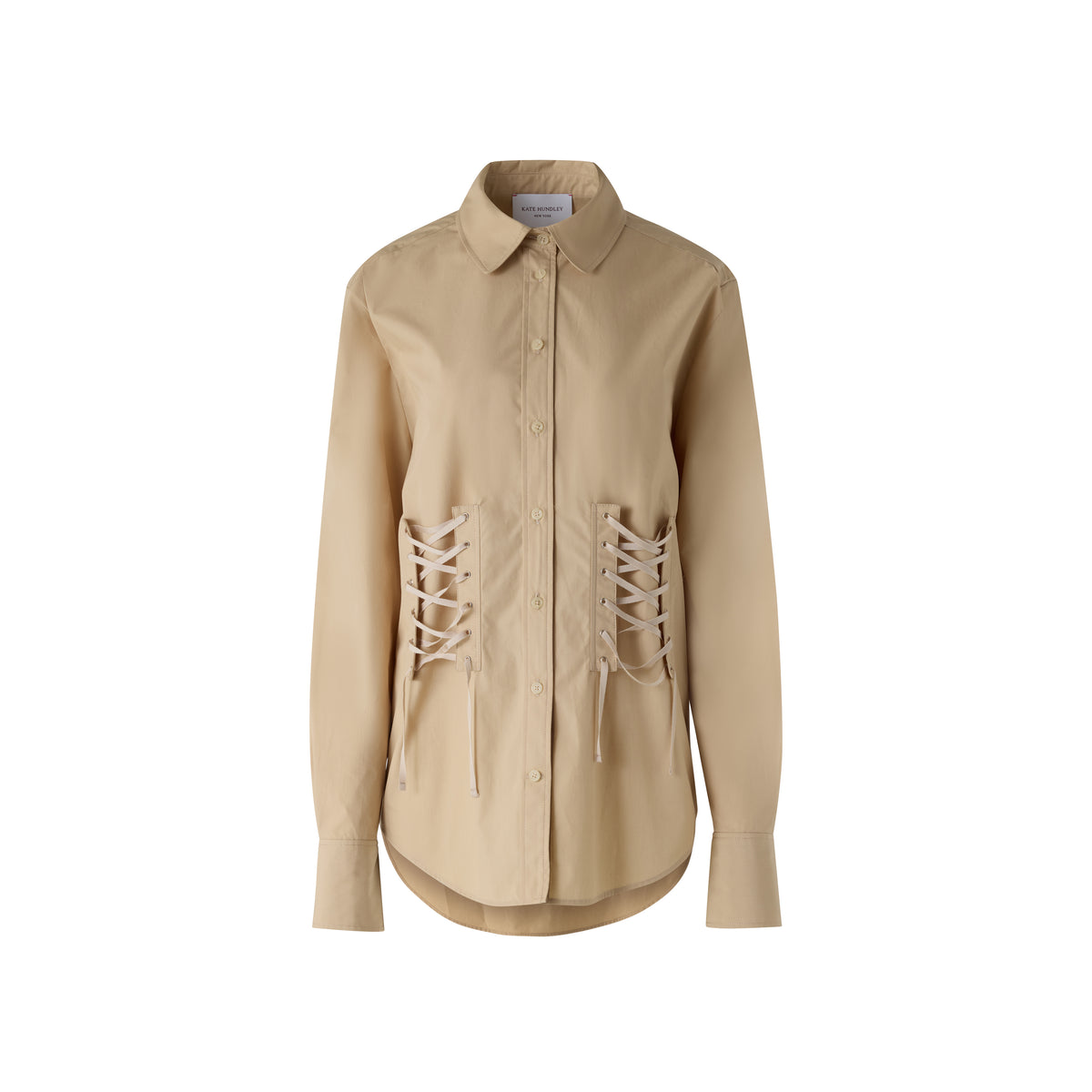 Long Sleeved Shirt with Lacing - Sand