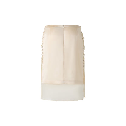 Overlay Lace-Up Skirt - Cream (Pre-order)