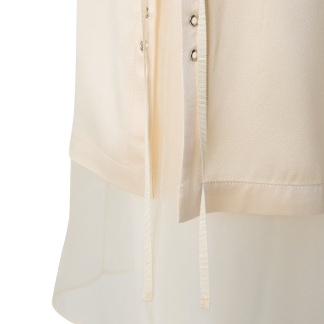 Overlay Lace-Up Skirt - Cream (Pre-order)