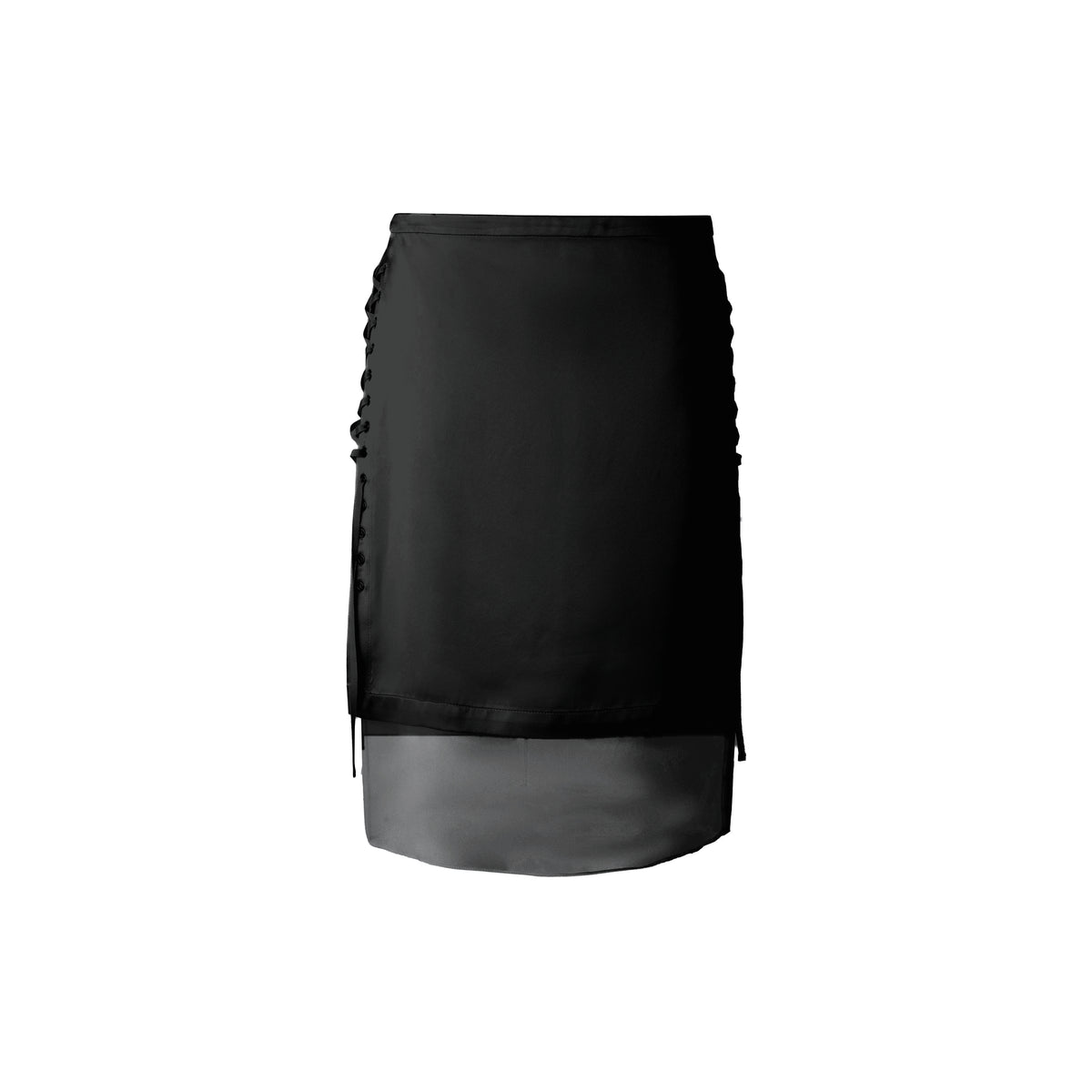Overlay Lace-Up Skirt - Black (Pre-order)