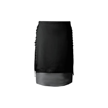 Overlay Lace-Up Skirt - Black (Pre-order)