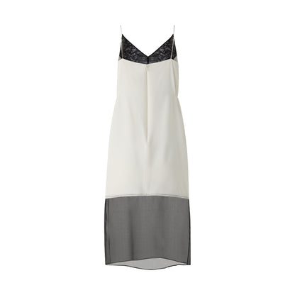 Lace Trim Slip Dress - White (Pre-order)