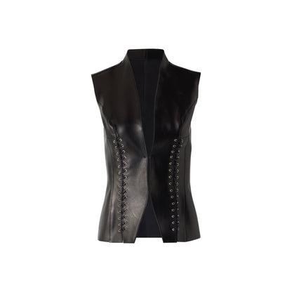 Lace-Up Leather Vest (Pre-order)