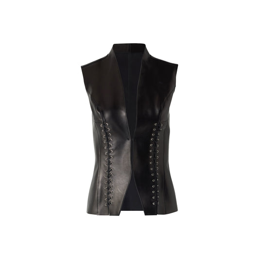 Lace-Up Leather Vest (Pre-order)