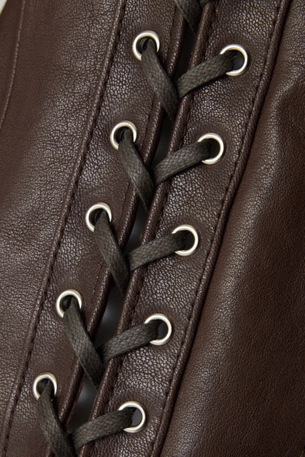 Eloise Lace-up Jacket in Tumbled Leather (Pre-order)