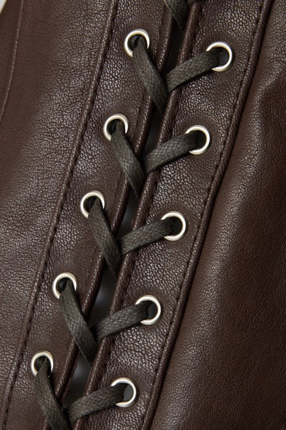 Eloise Lace-up Jacket in Tumbled Leather (Pre-order)