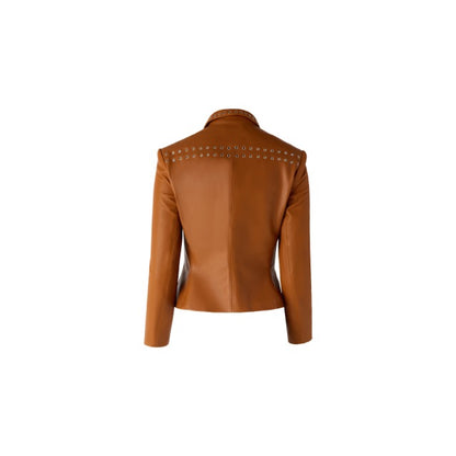 Eyelet Detail Leather Jacket (Pre-order)