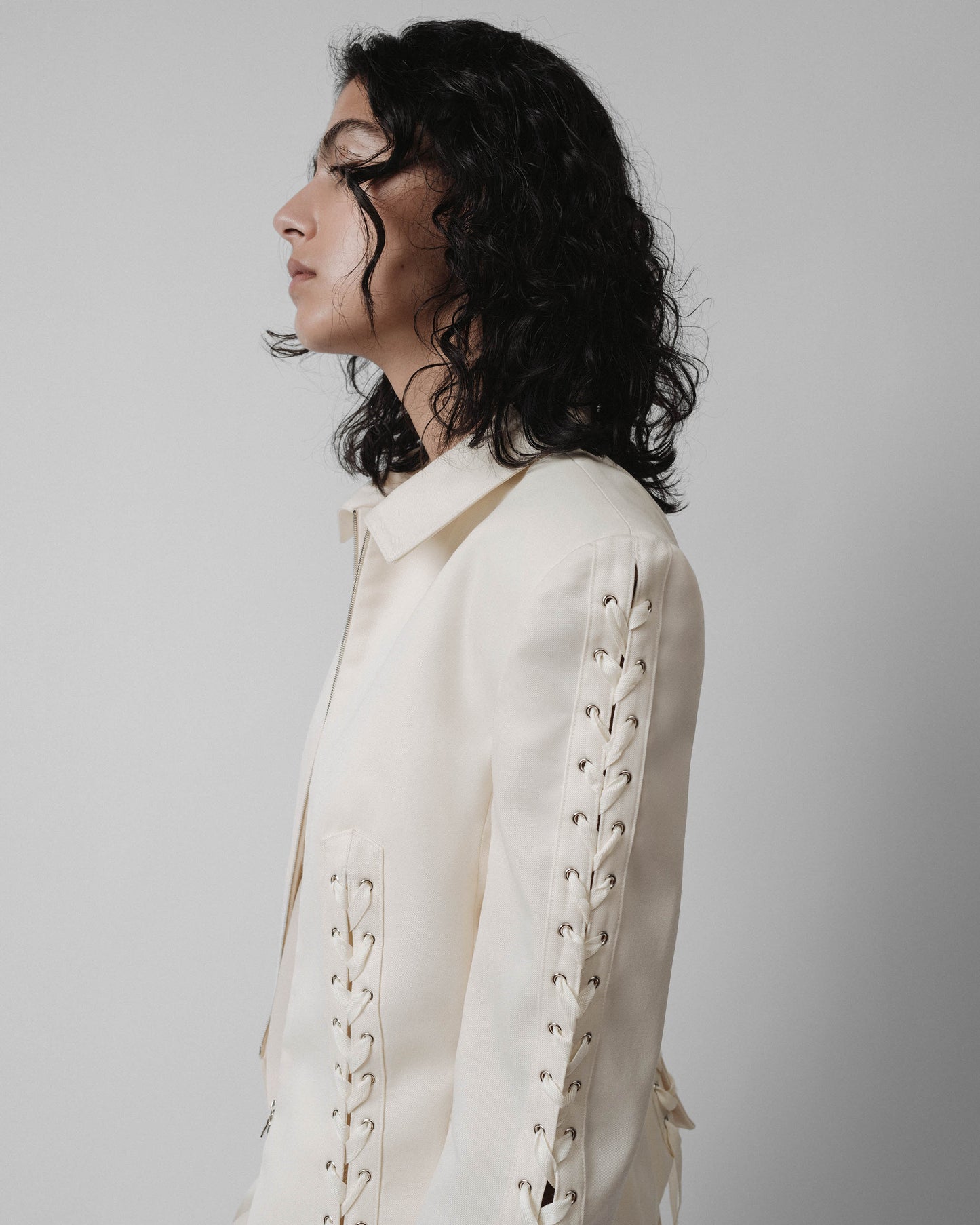 Eloise Lace-up Jacket in Wool