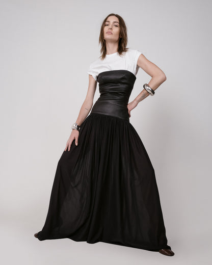 Strapless Leather Band Dress