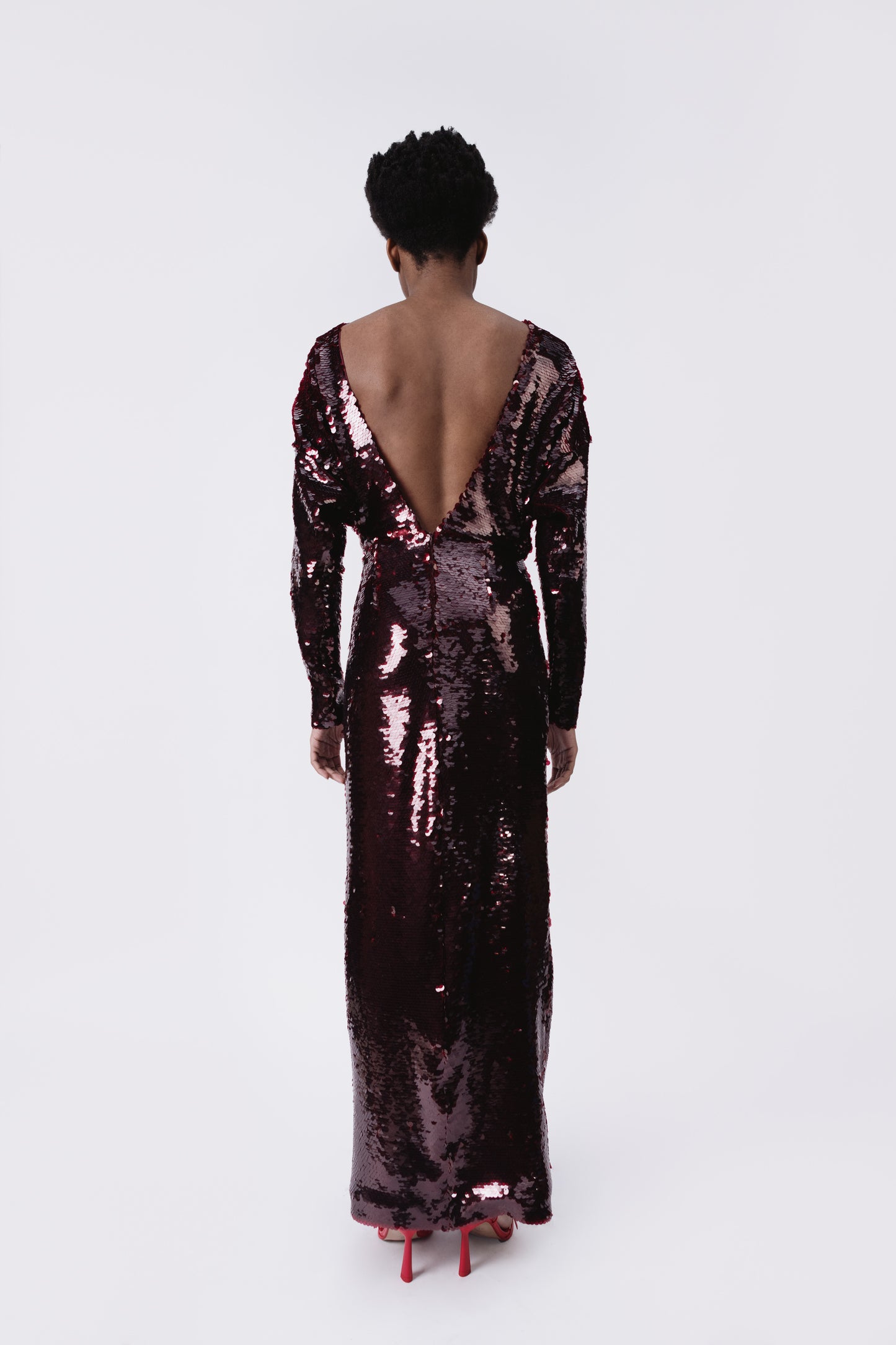 Sequin Open Back Dress