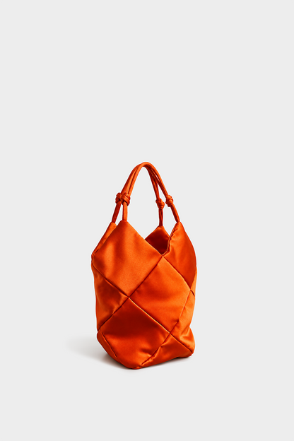 orange satin tote