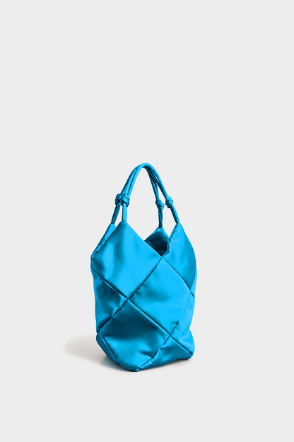 Pre-order: Mini Fiona Tote in Turquoise Satin