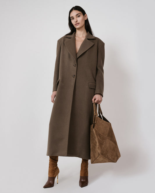 clay brown wool coat