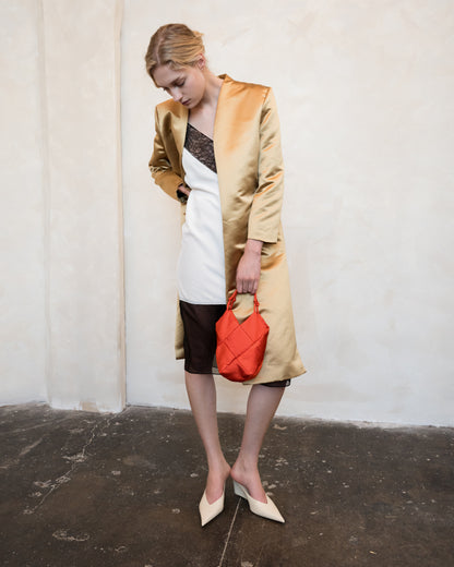 Pre-order: Mini Fiona Tote in Flame Satin