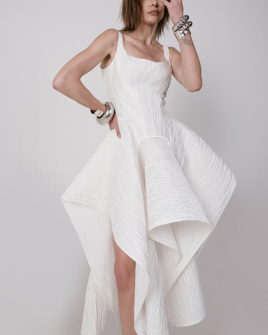 Crinkle Contour Panel Dress