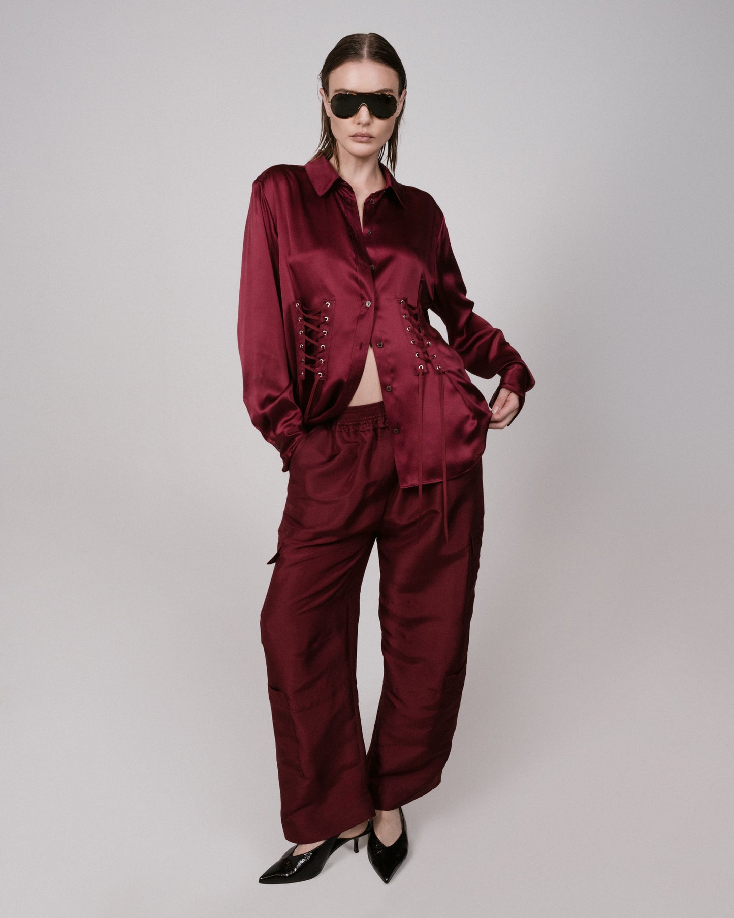 Long Sleeved Shirt with Lacing