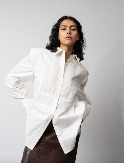 Tuxedo Button down Shirt in Organic Cotton