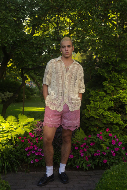 KHxWE2 Summer Shorts in Heather Crochet