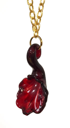 Blown Glass Canna Necklace in Scarlet