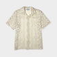 Cream crochet button down shirt