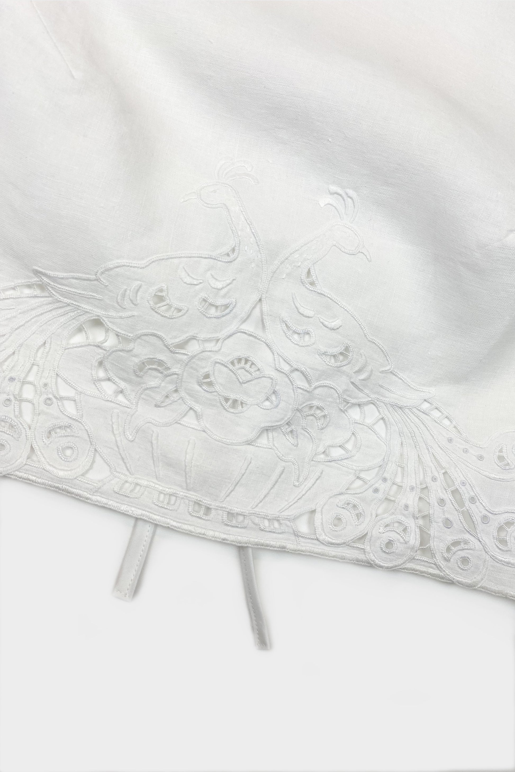 linen top with embroidery