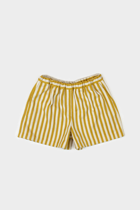 Summer Short in ochre woven stripe
